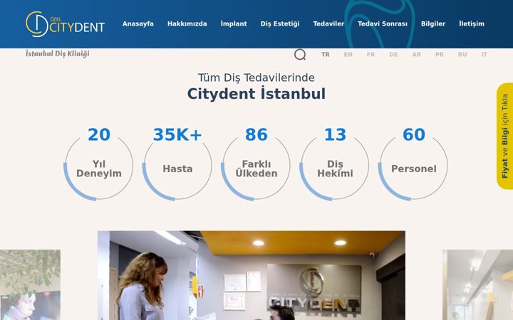 Ekrano kopija citydent.com.tr