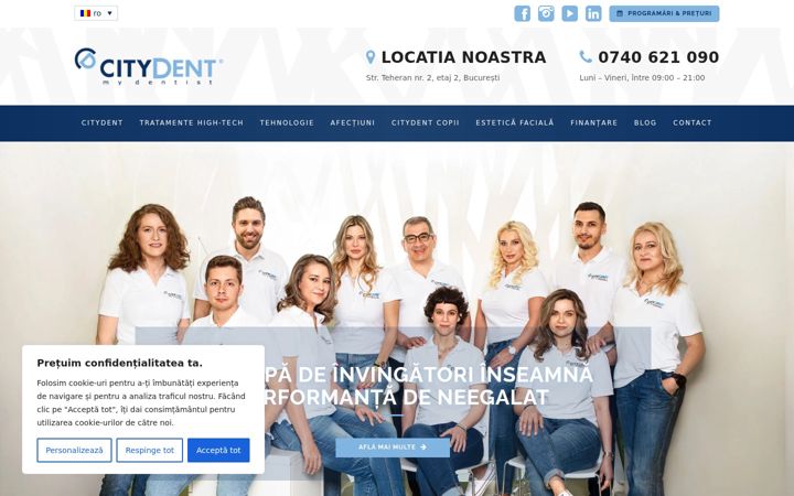 Zrzut ekranu citydent.ro