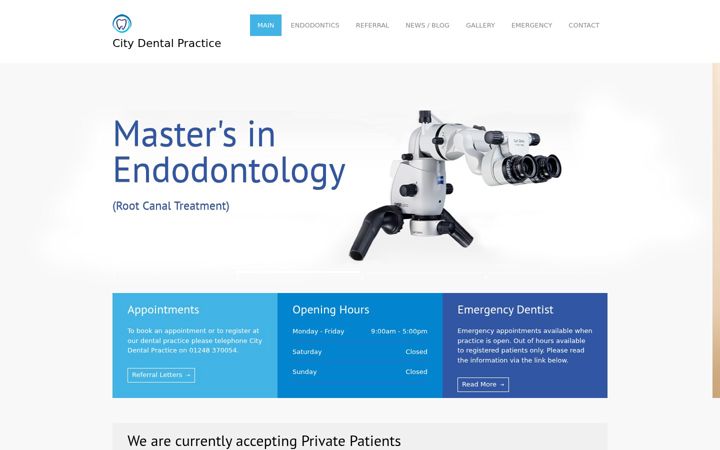 Snímek obrazovky citydentalpractice.co.uk