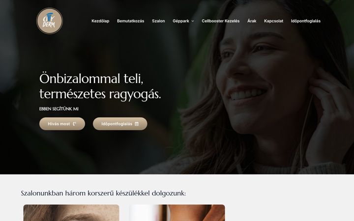 Екранна снимка на cityderm.hu