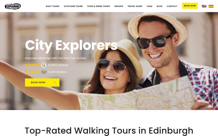 Screenshot van cityexplorerstours.com