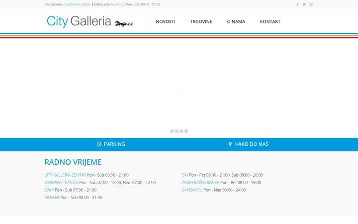 Screenshot stránky citygalleria.hr