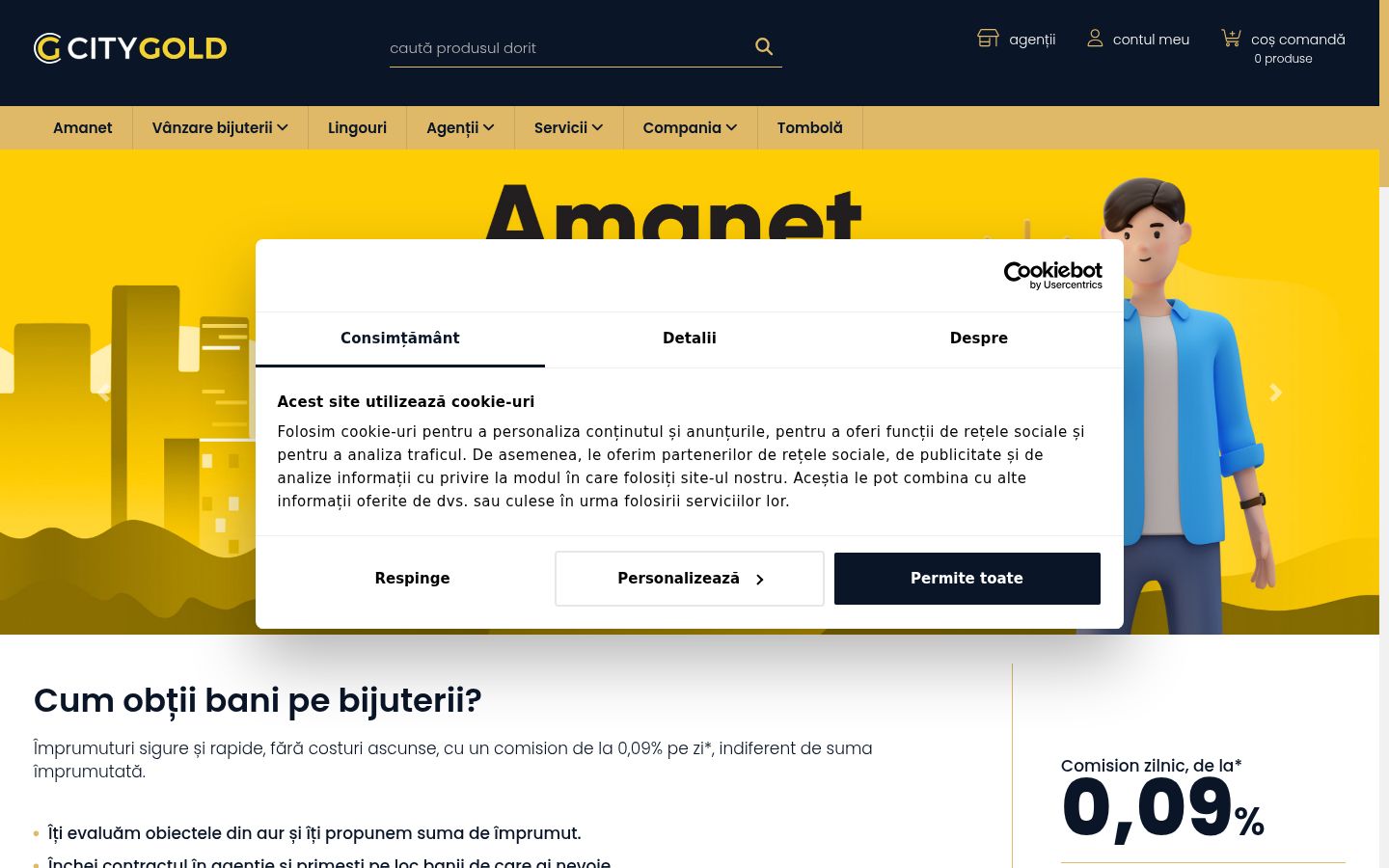 Zrzut ekranu banera zgody wyświetlanego przed jakąkolwiek interakcją
