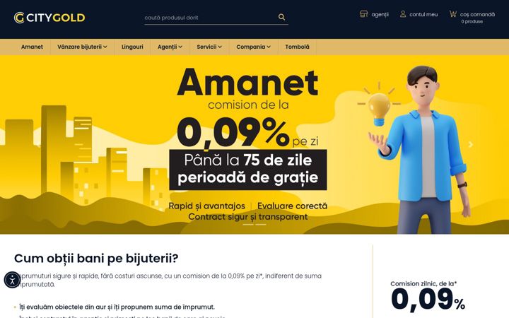 Zrzut ekranu citygold.ro