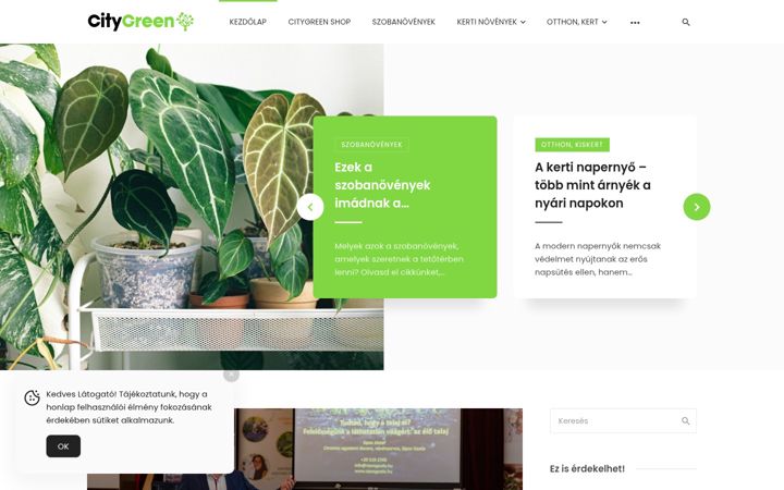 Екранна снимка на citygreen.hu