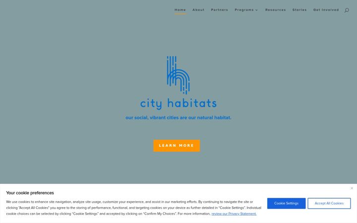 Kuvakaappaus sivustosta cityhabitats.org