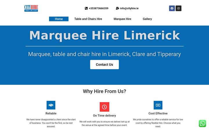 Ekraanipilt saidist cityhire.ie