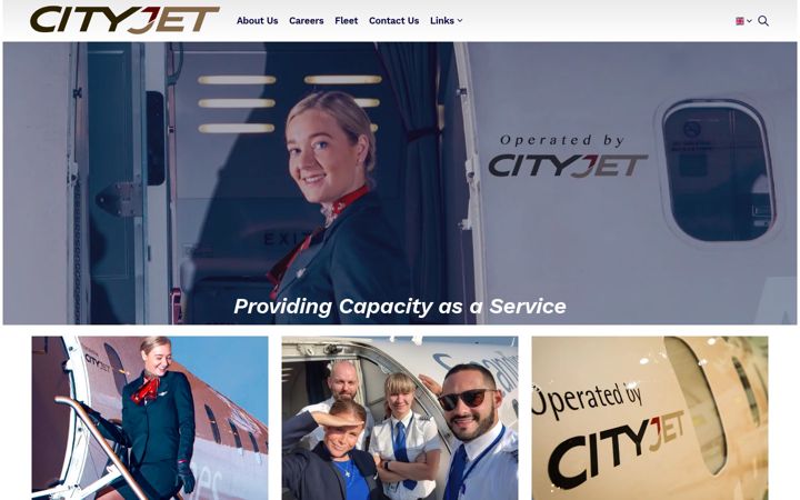 Screenshot of cityjet.com