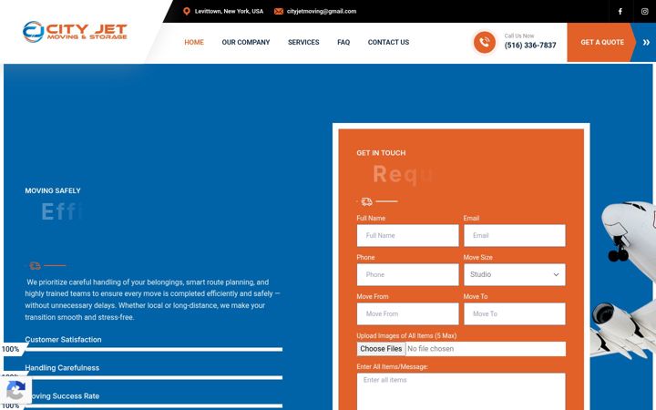 Screenshot of cityjetmoving.com