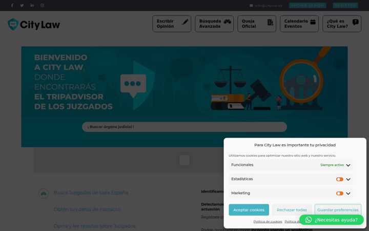 Snímek obrazovky citylaw.es