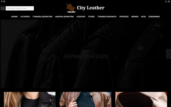 Snímek obrazovky cityleather.gr