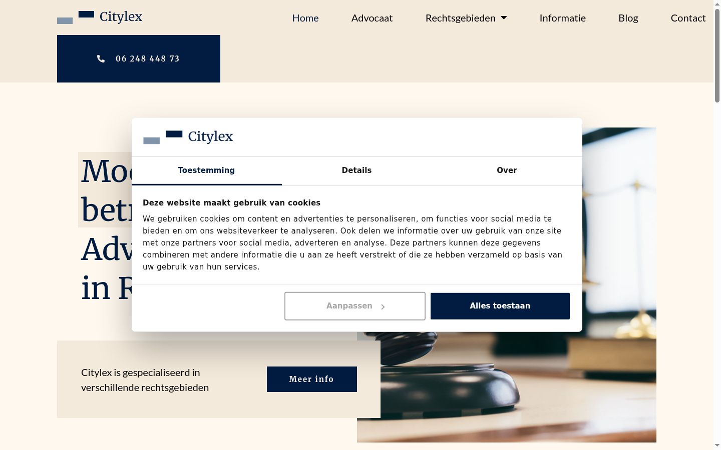 Screenshot des Einwilligungsbanners vor jeglicher Interaktion