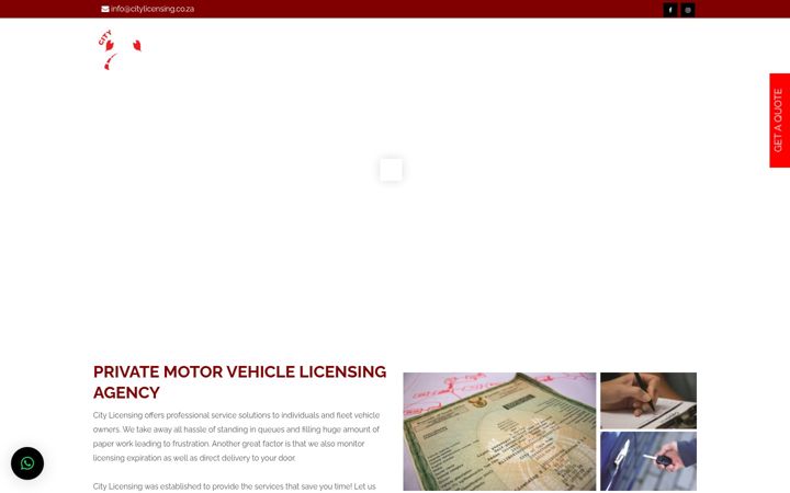 Екранна снимка на citylicensing.co.za