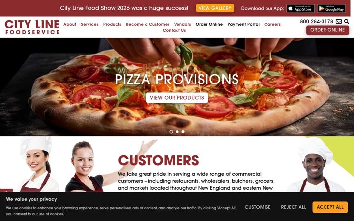 Screenshot of citylinefoods.com
