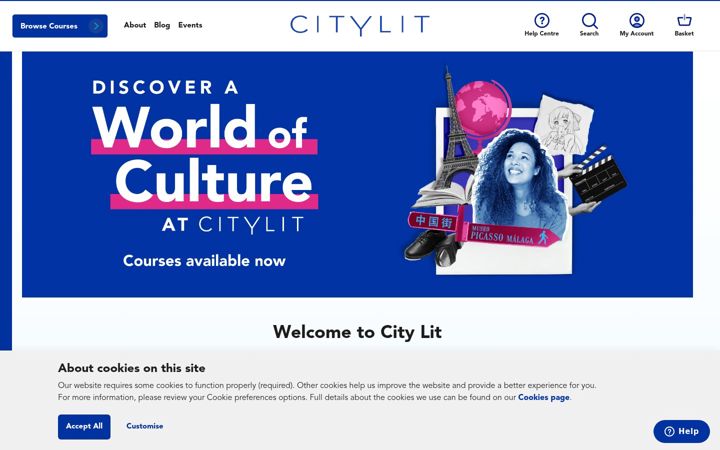 Screenshot of citylit.ac.uk