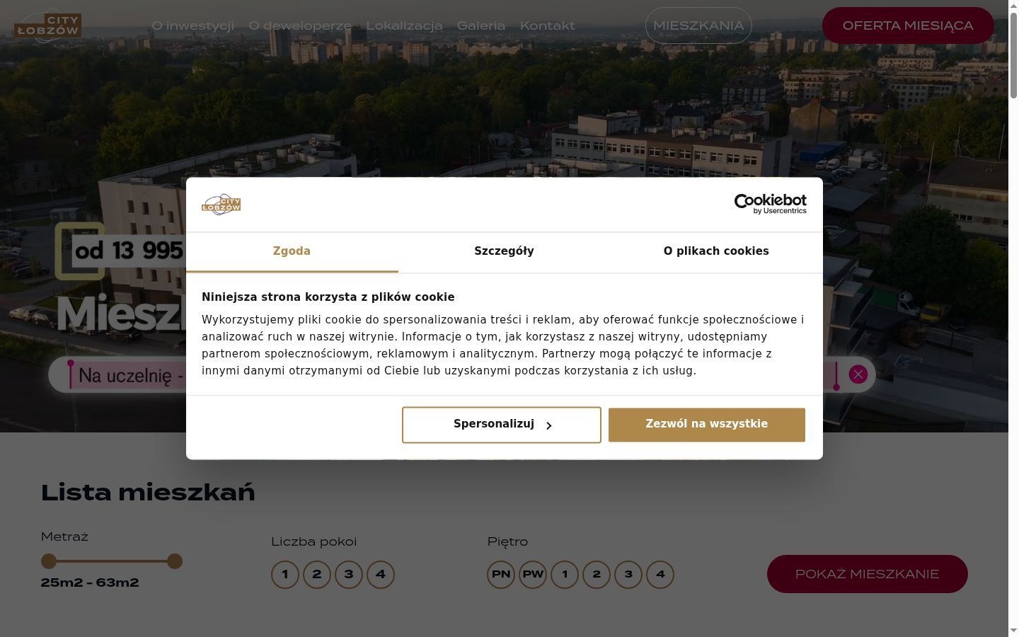 Screenshot des Einwilligungsbanners vor jeglicher Interaktion