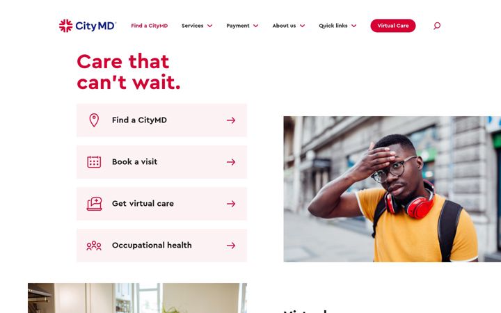 Screenshot of citymd.com