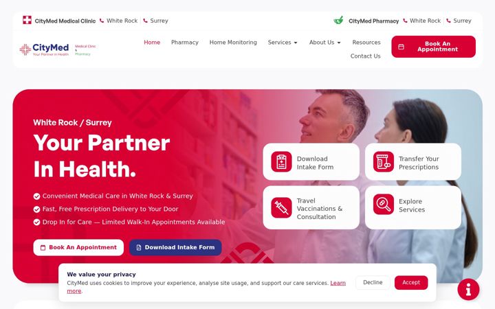 Captura de pantalla de citymedhealth.ca