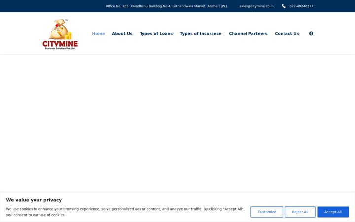 Screenshot of citymine.co.in