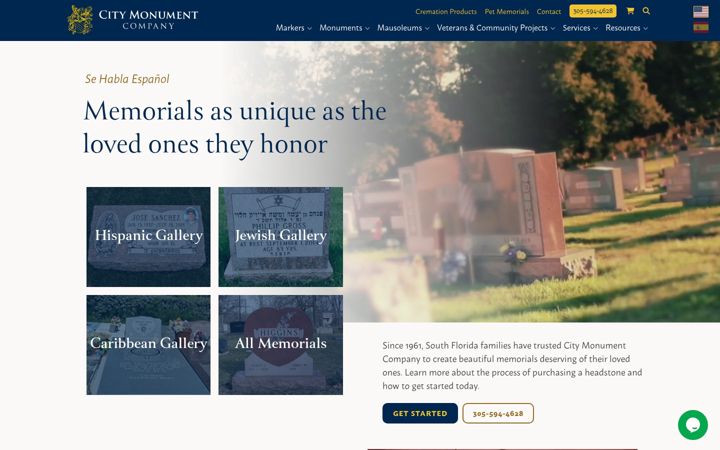 Screenshot of citymonumentcompany.com