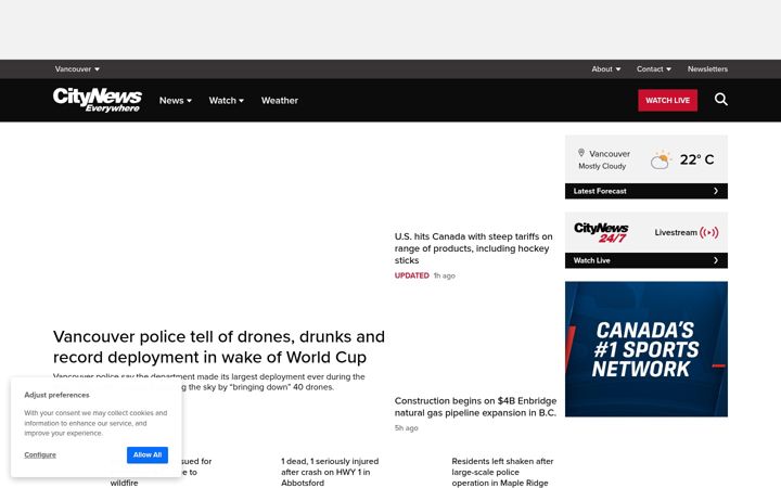 Screenshot of citynews1130.com