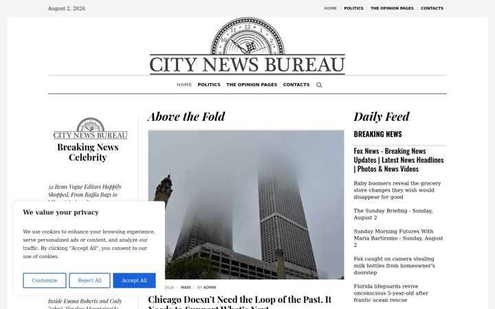 Kuvakaappaus sivustosta citynewsbureau.org