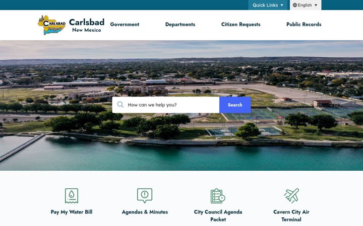 Screenshot of cityofcarlsbadnm.com