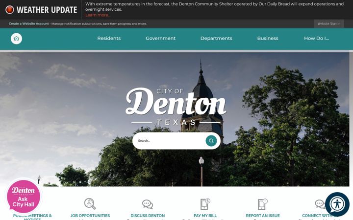 Screenshot of cityofdenton.com