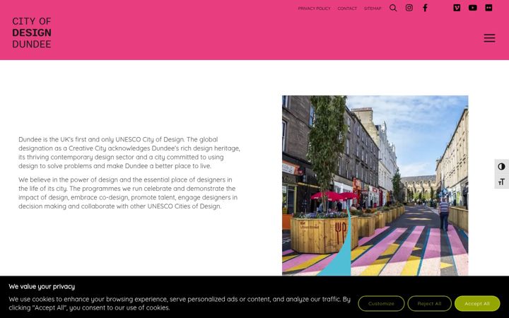 Screenshot of cityofdesigndundee.com