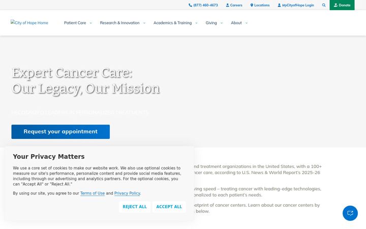 Screenshot of cityofhope.org