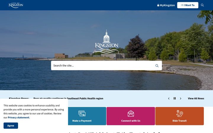 Screenshot ta' cityofkingston.ca