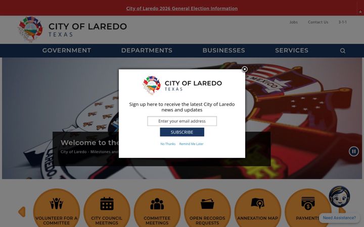 Screenshot του cityoflaredo.com