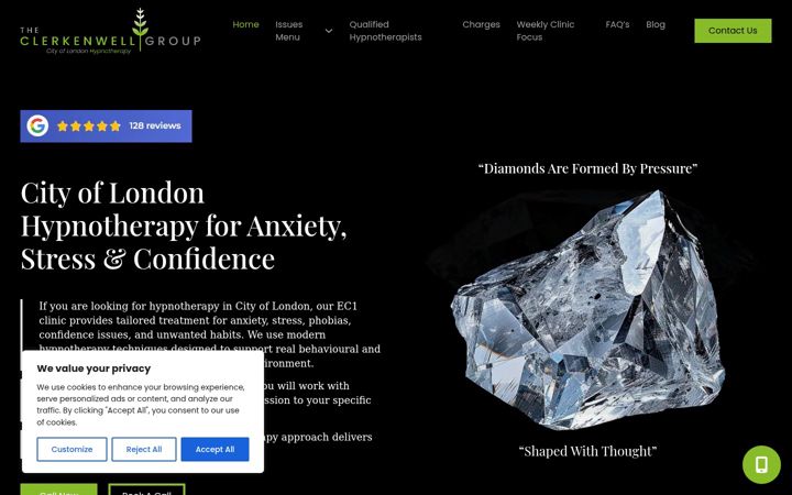 Snímek obrazovky cityoflondonhypnotherapy.co.uk