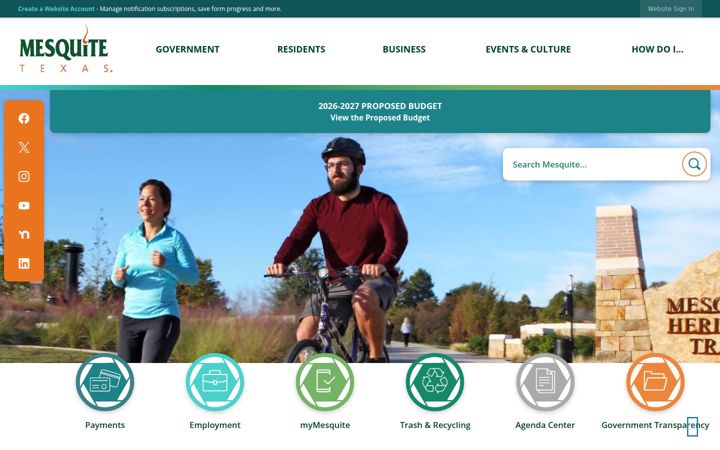 Screenshot of cityofmesquite.com