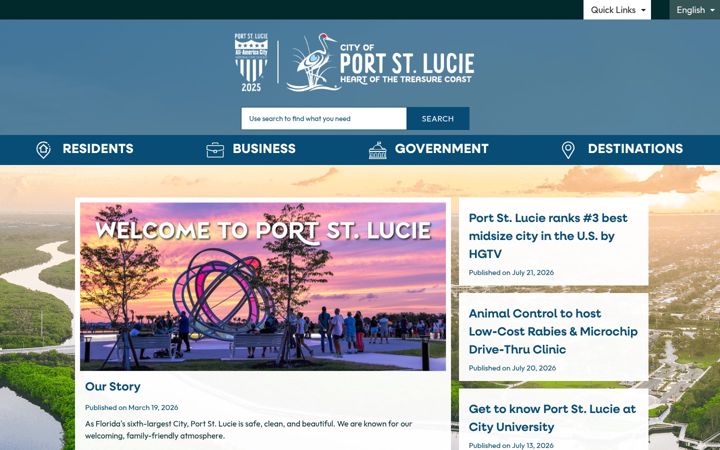 Captura de pantalla de cityofpsl.com