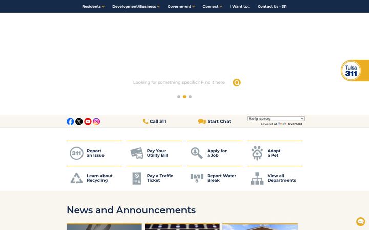 Screenshot of cityoftulsa.org
