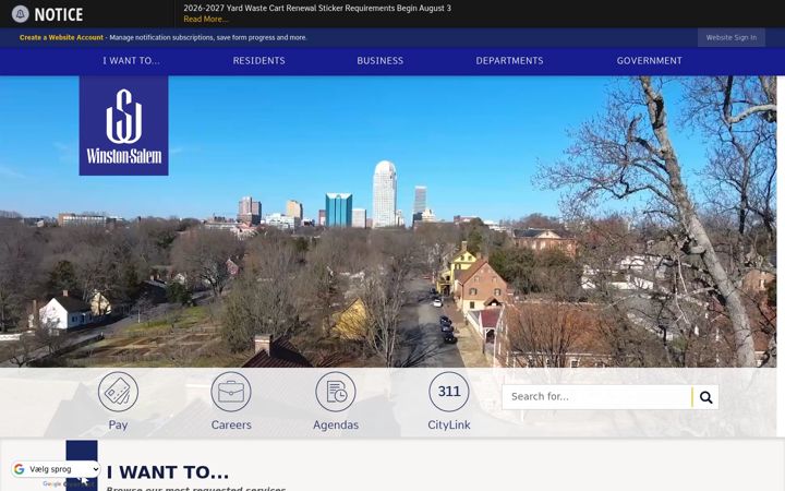 Screenshot of cityofws.org