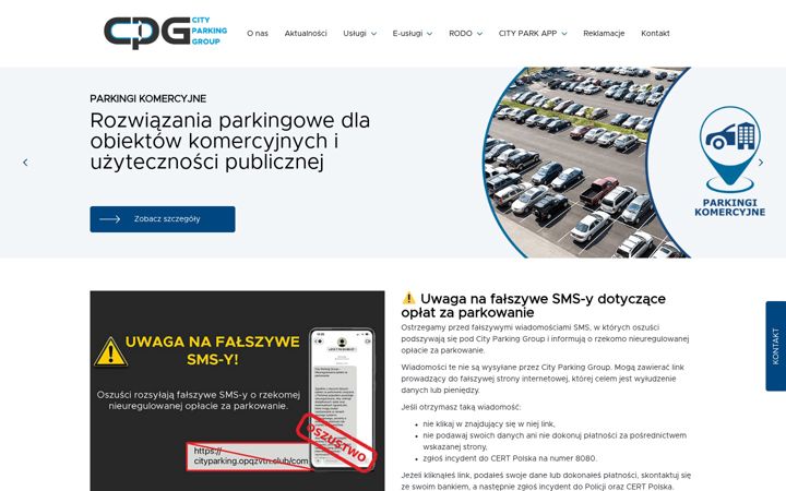Képernyőkép: cityparkinggroup.pl