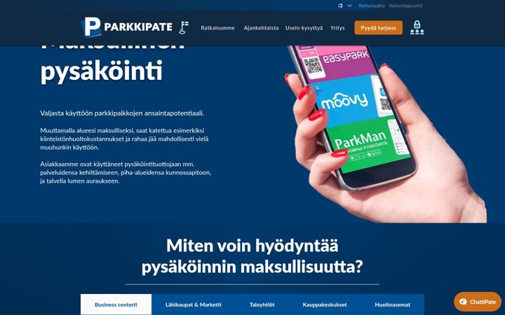 Screenshot di cityparkki.fi