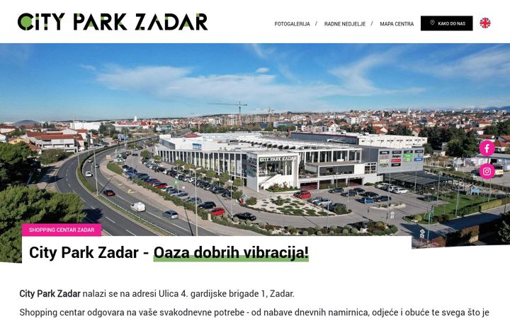 Screenshot van cityparkzadar.hr
