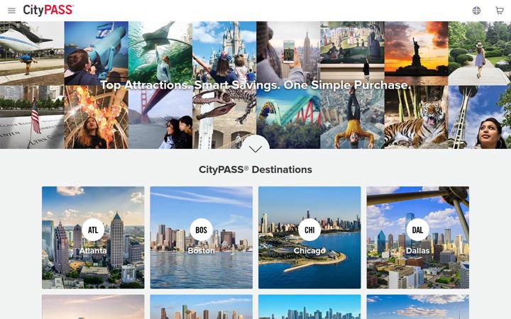 Screenshot of citypass.com