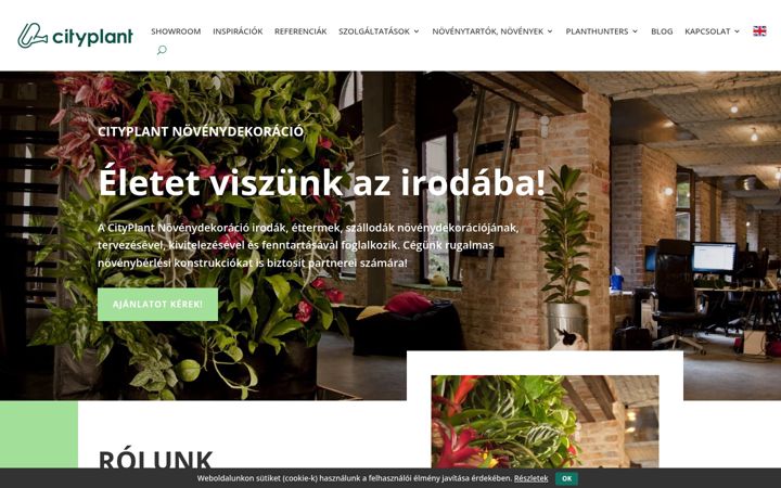 Екранна снимка на cityplant.hu
