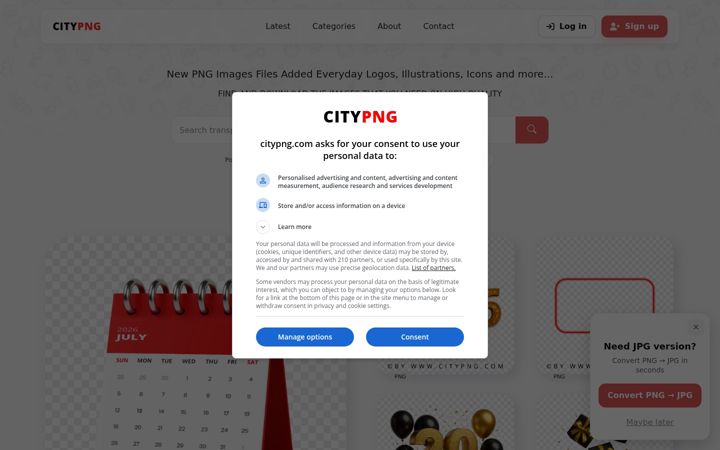 Screenshot of citypng.com
