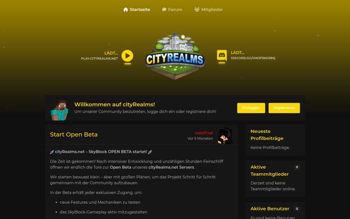 Screenshot ta' cityrealms.net