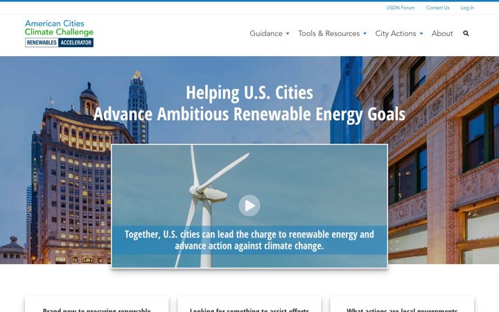 Kuvakaappaus sivustosta cityrenewables.org