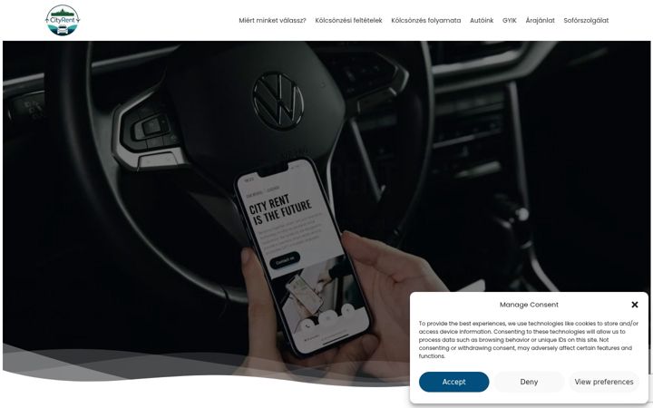 Екранна снимка на cityrent.hu