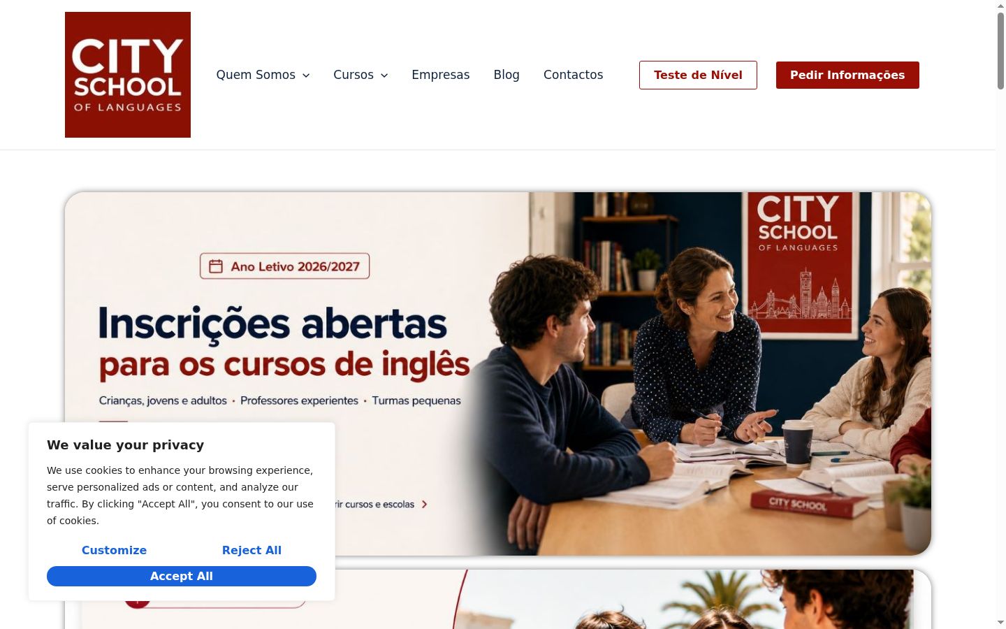 Screenshot of the consent banner shown before any interaction