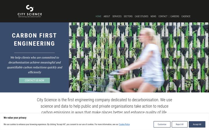 Screenshot of cityscience.com