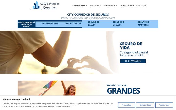 Snímek obrazovky cityseguros.es