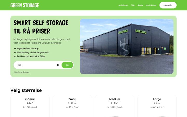Ekrano kopija cityselfstorage.no